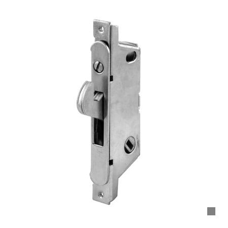 Prime-Line Mortise Lock - Adjustable, Aluminum and Vinyl, 3-11/16in, 45 Degree Keyway, Round Face E 2187